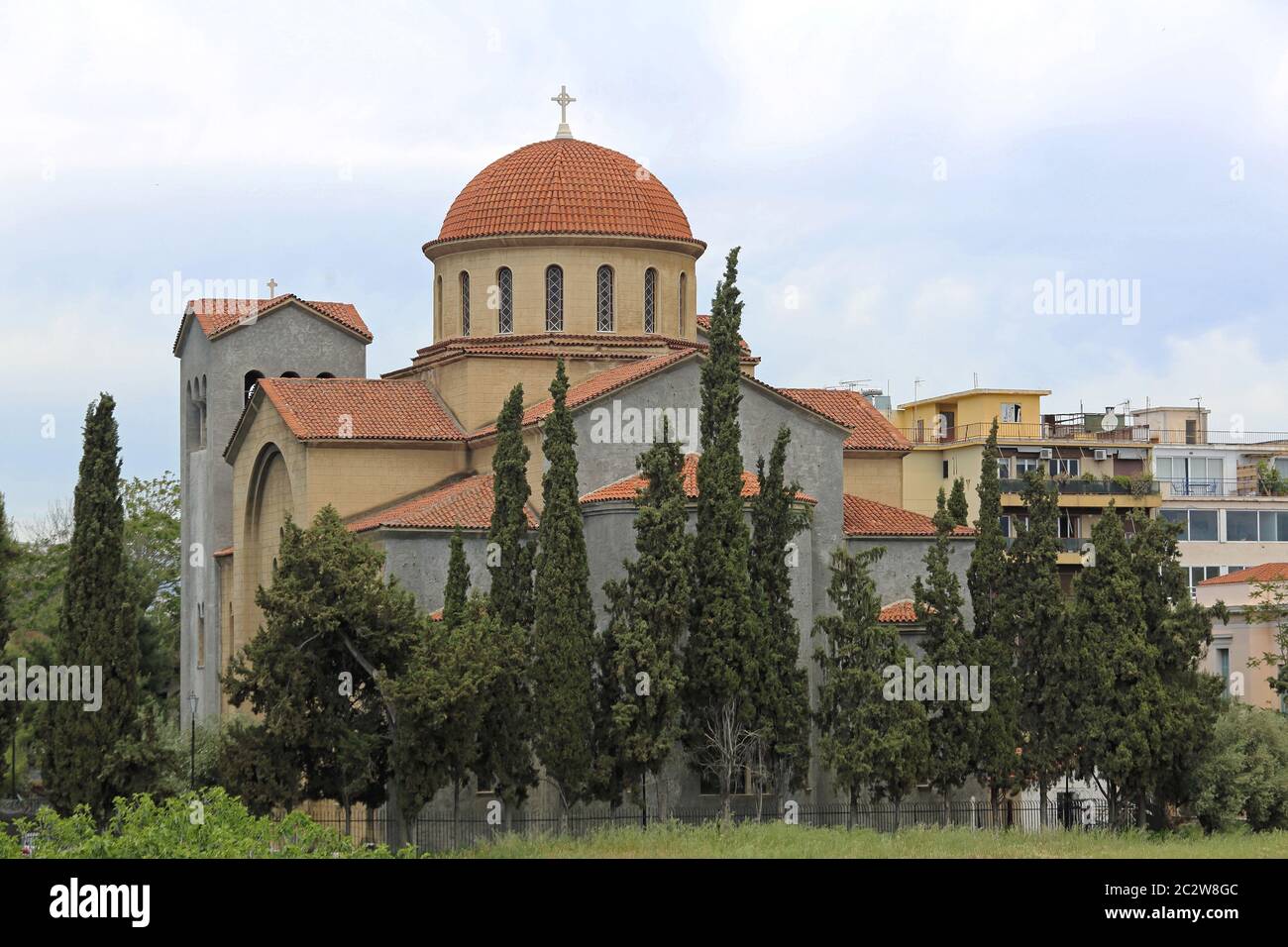 Ekklisia Agia Triada Kirche der Heiligen Dreifaltigkeit auf dem Friedhof in Athen Stockfoto