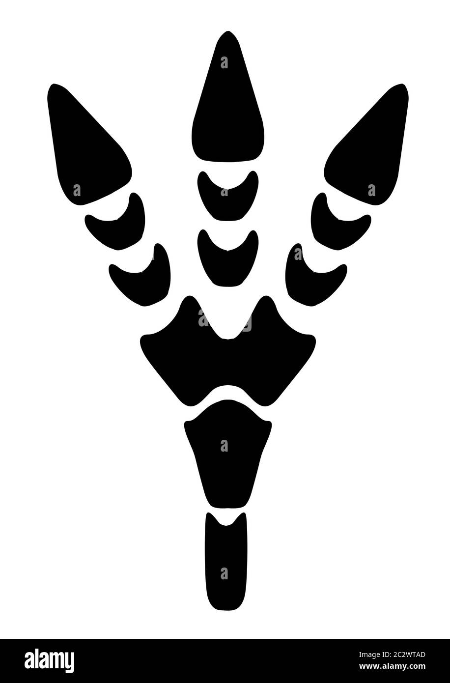 Dinosaurier-Fußabdruck-Silhouette über weißem Hintergrund Stockfoto Dinosaurier-Fußabdruck-Silhouette über weißem Hintergrund Stockfoto