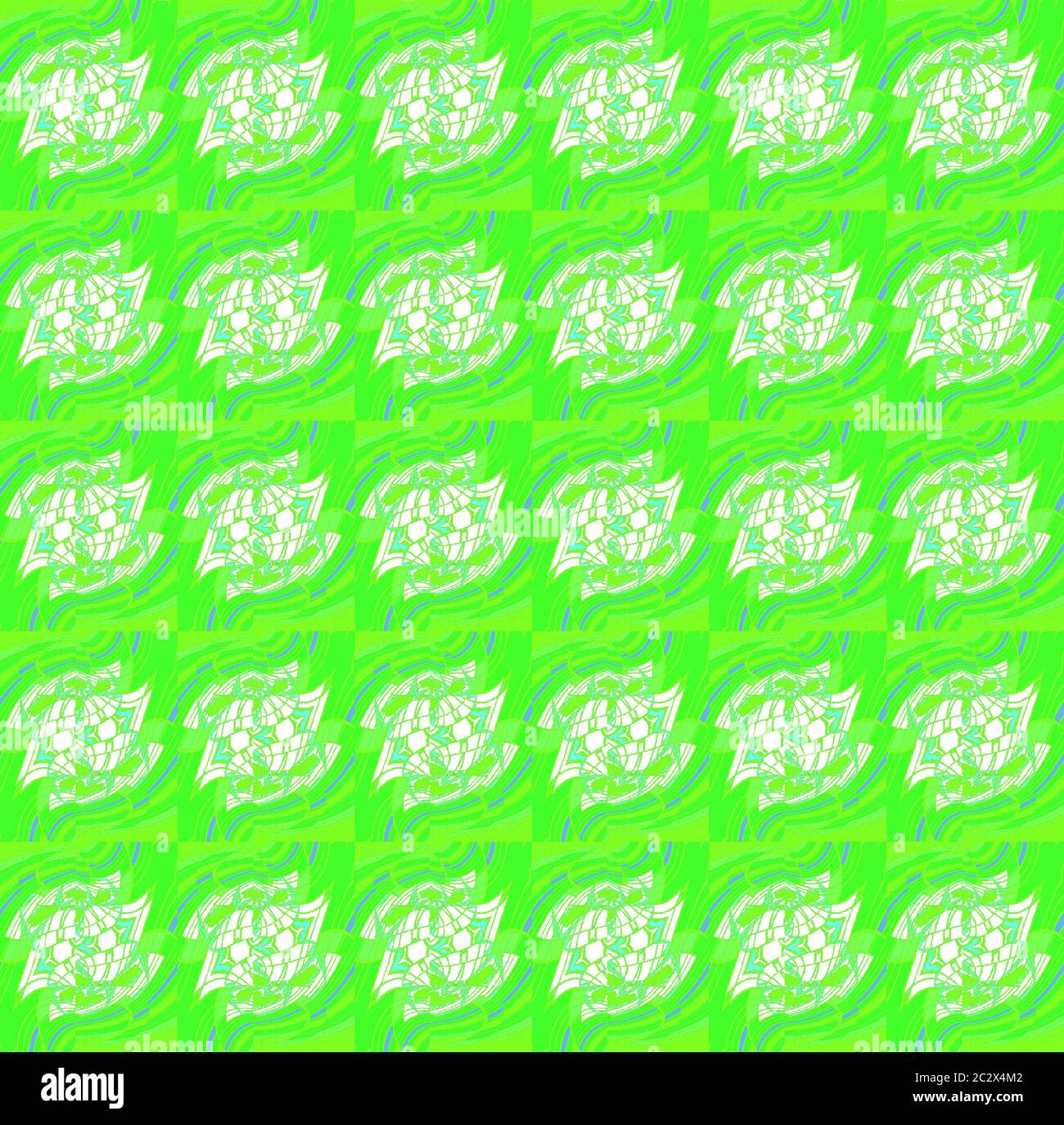 Regular nahtlos aufwendig Muster leuchtend grün weiß lila Stockfoto
