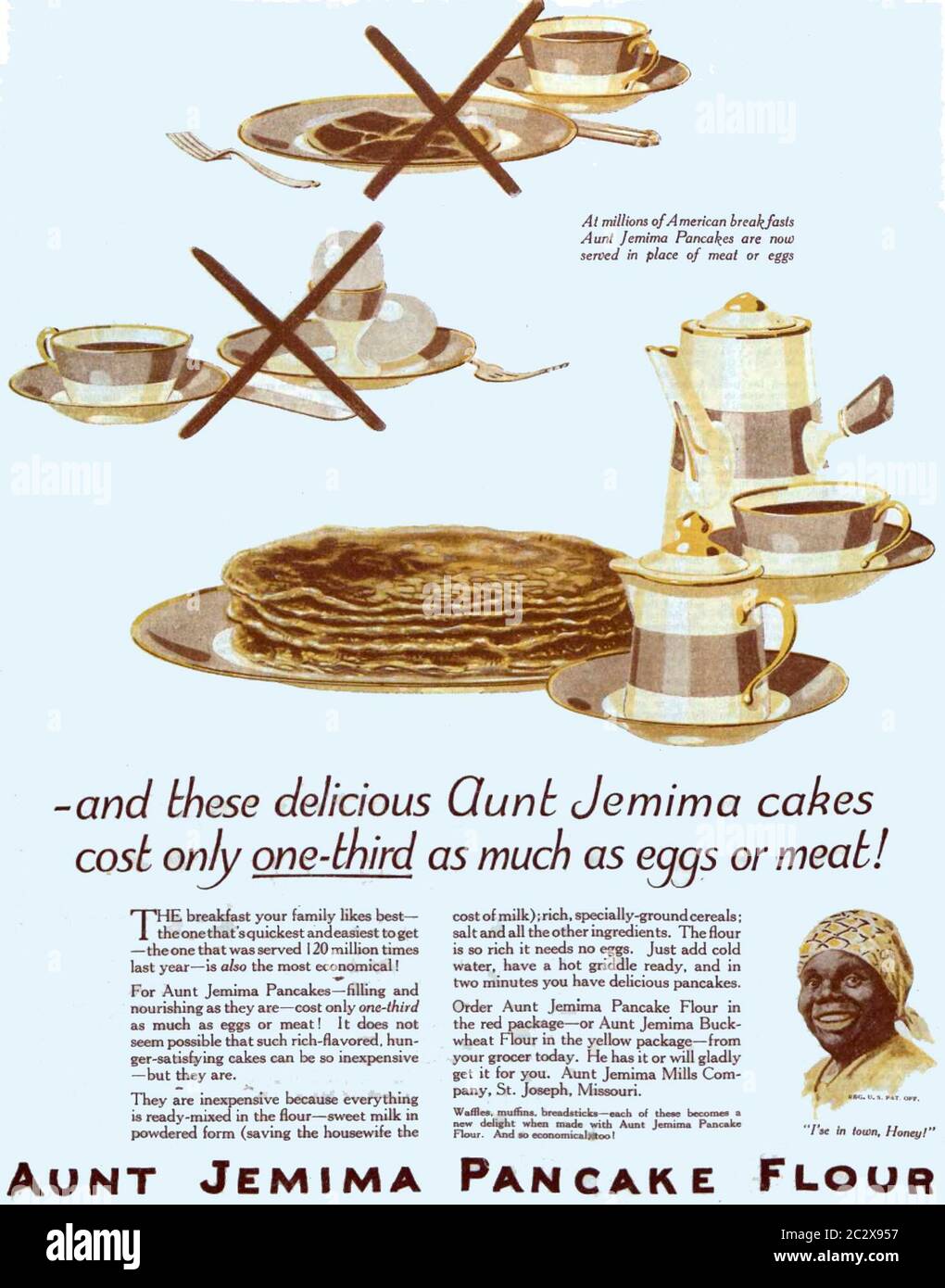 Tante Jemima Pancake Werbung, um 1920 Stockfoto