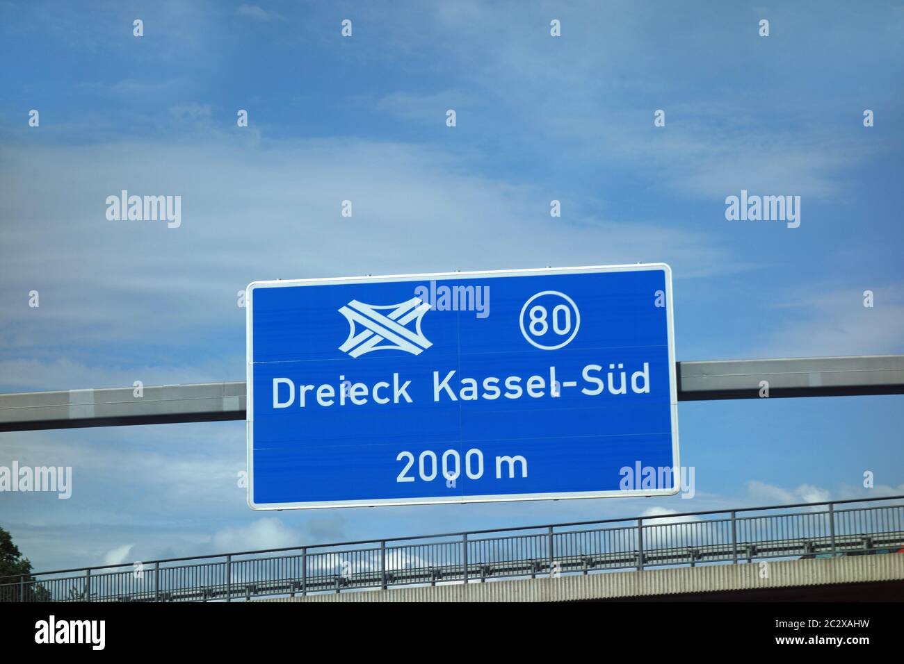 Bundesautobahn Ausfahrt Dreieck Kassel SÃ¼d Stockfoto