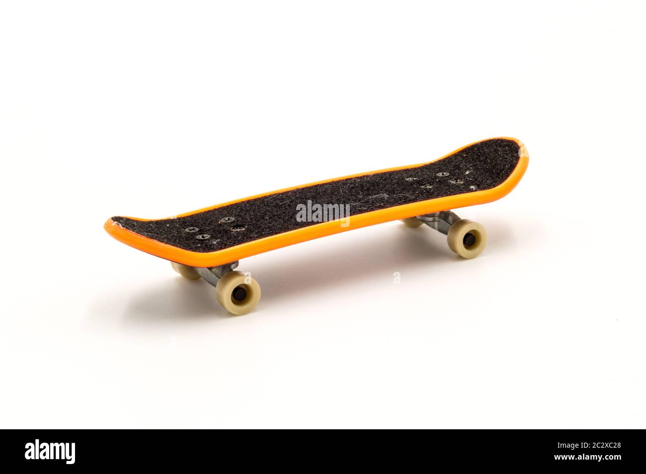 Leere Skateboard Vorlage Mockup isoliert auf einem weißen Hintergrund Stockfoto