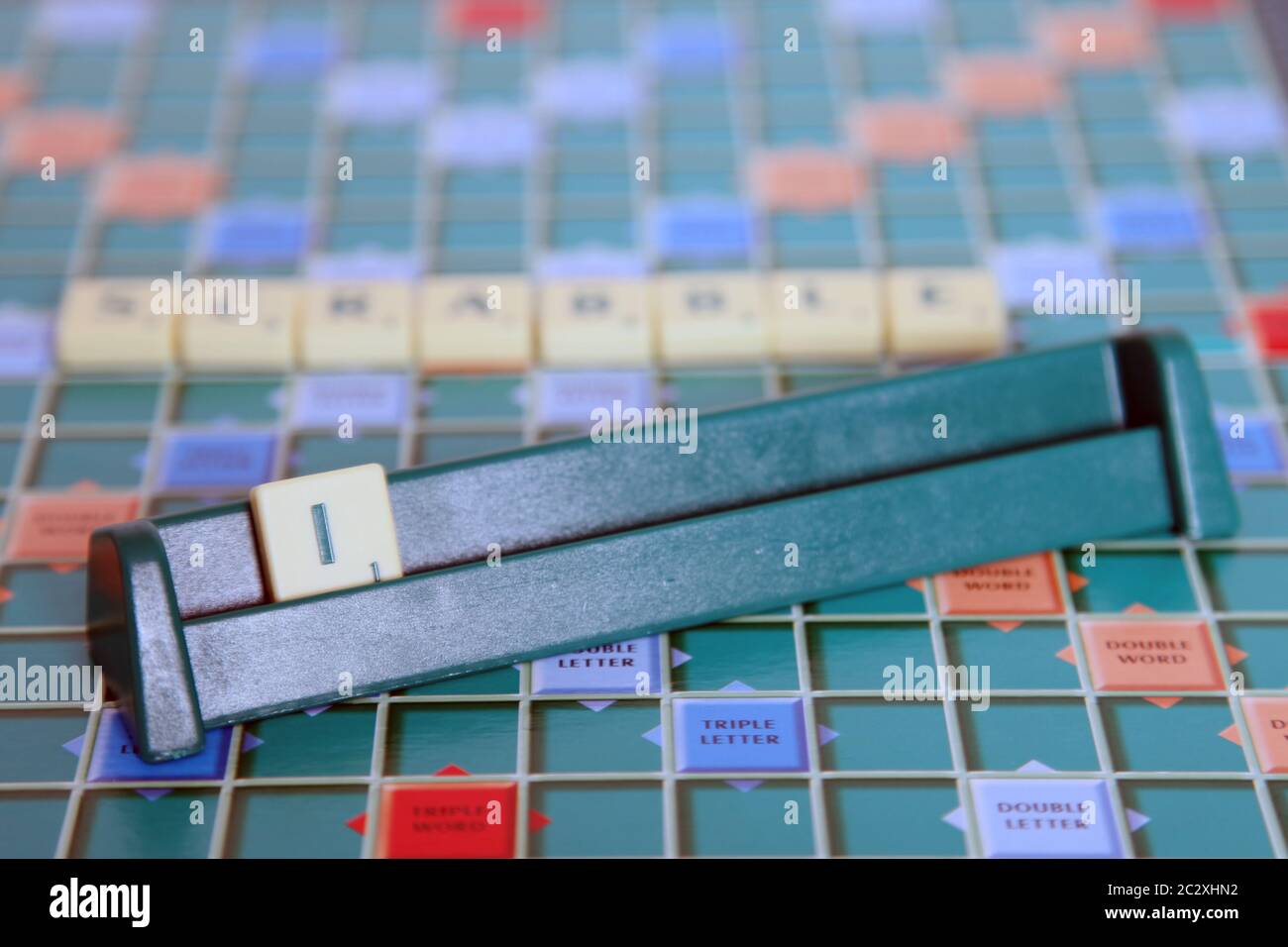 Scrabbles Buchstaben Kachel - Buchstabe Zeichen I Stockfoto