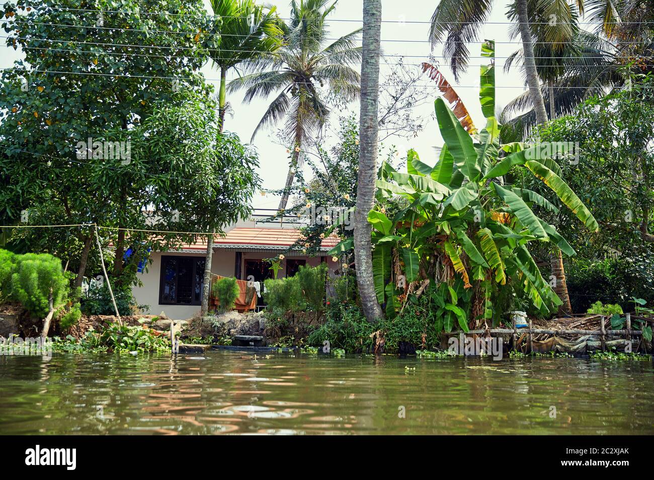 Alleppey Backwaters Kerala. Bootsfahrt Stockfoto