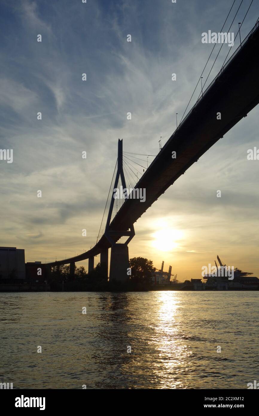 KÃ¶hlbrandbrÃ¼cke in Hamburg Stockfoto