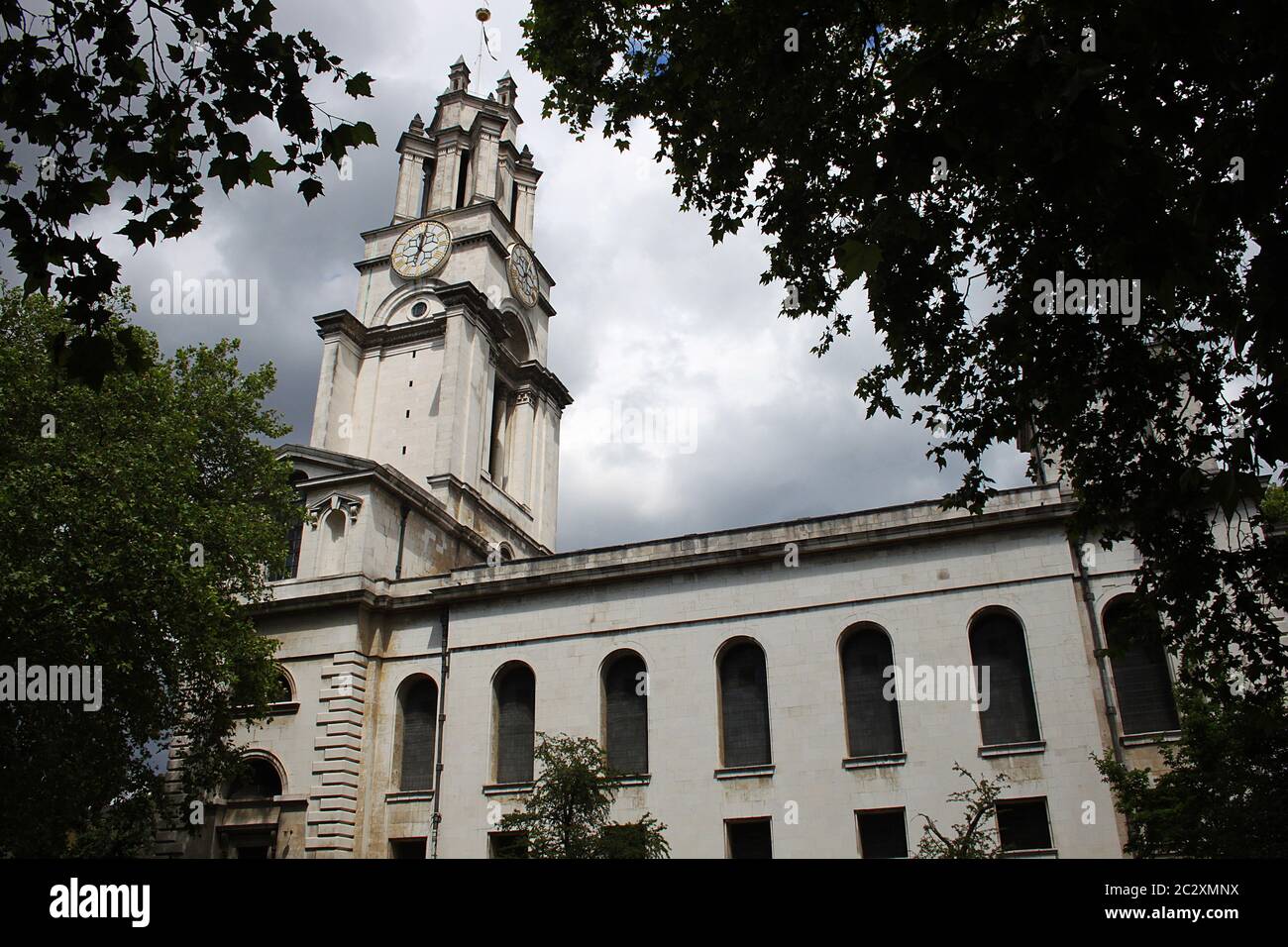 Die Kirche des St. Anne's Limehouse, entworfen von Nicholas Hawksmoor. Stockfoto