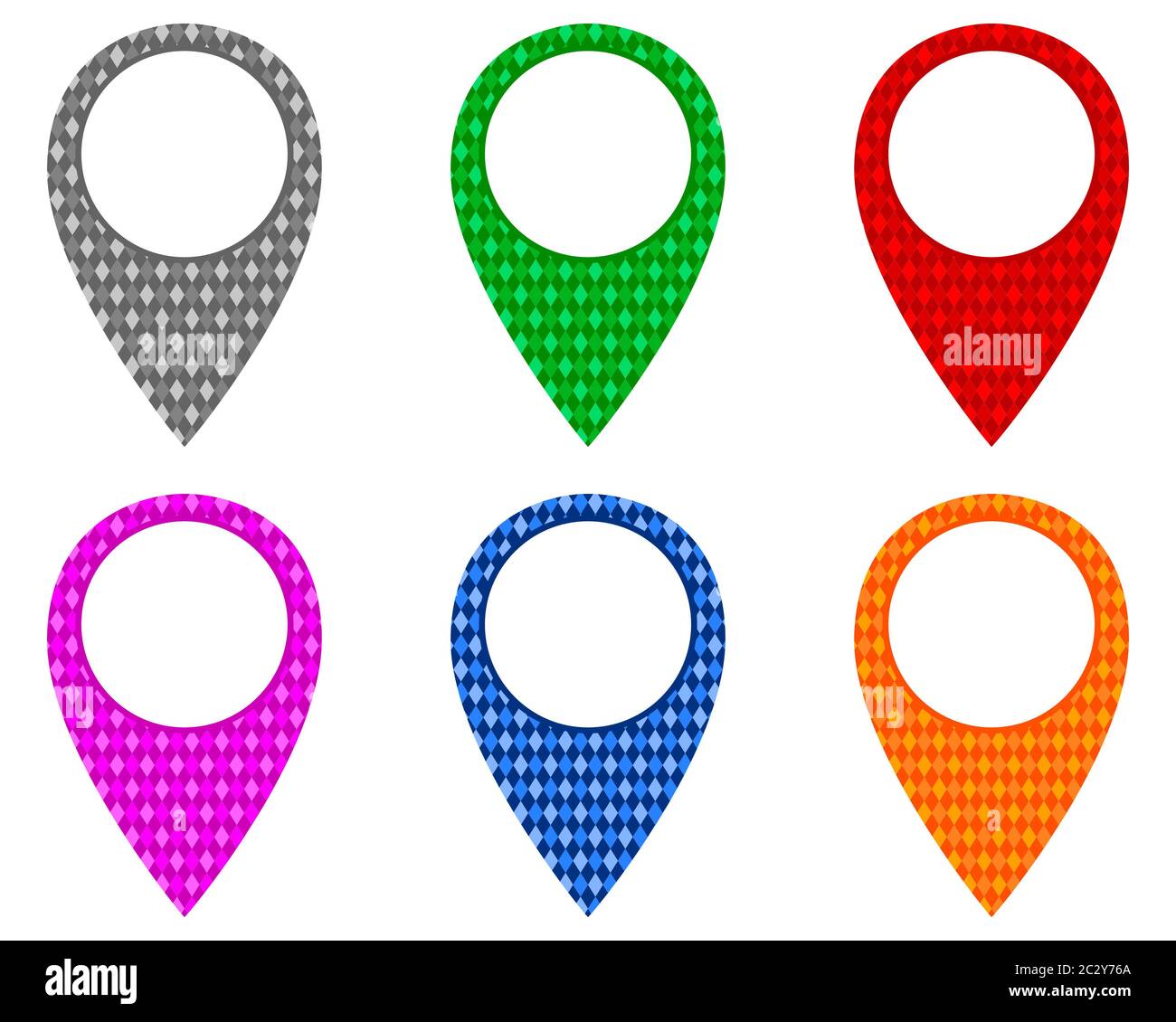 Pins from different Mustern Stockfoto