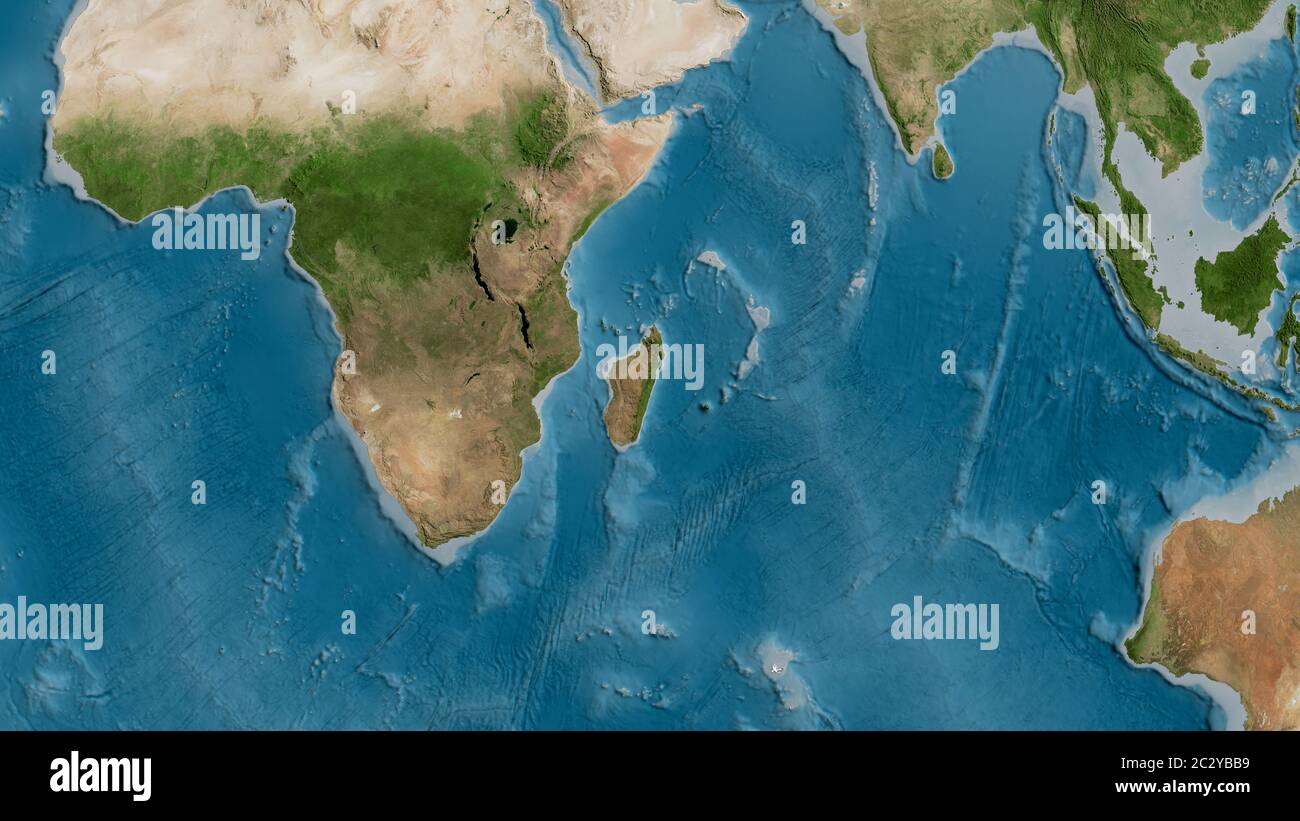 Satellitenkarte des Gebietes um die somalische Tektonik. 3D-Rendering Stockfoto