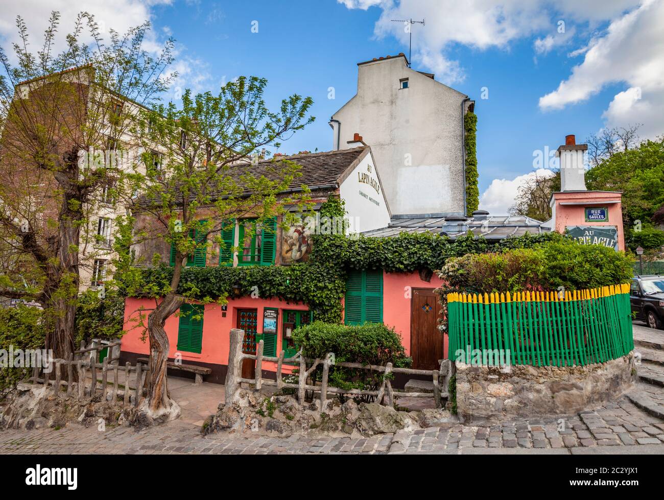 Der historische Cabaret Club Au Lapin Agile in Montmartre, Paris, Frankreich Stockfoto