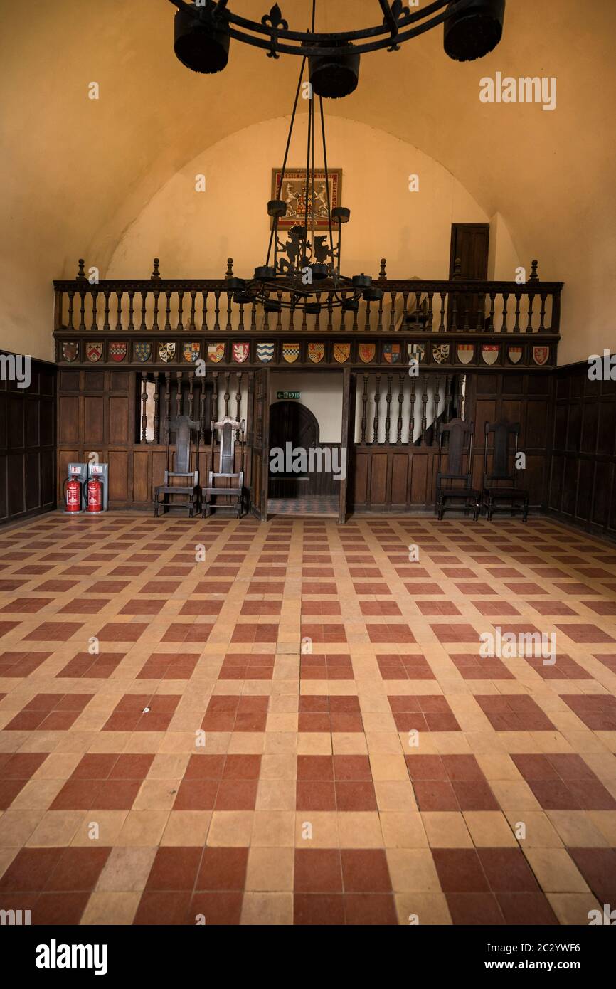 Great Hall Restaurant und Festsaal in Doune Castle, Stirling, Schottland, Großbritannien, Europa Stockfoto