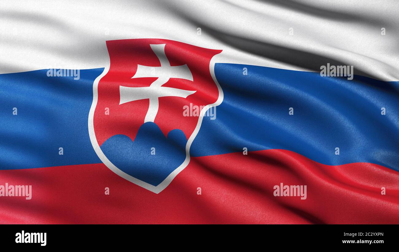 Flagge der Slowakei, 3-D-Abbildung Stockfoto