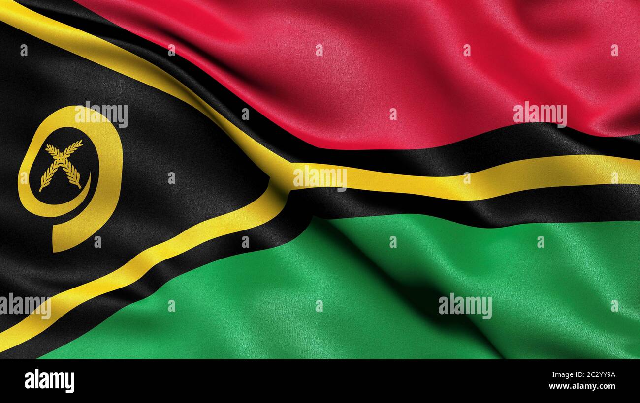 Flagge Vanuatu, 3-D-Illustration Stockfoto