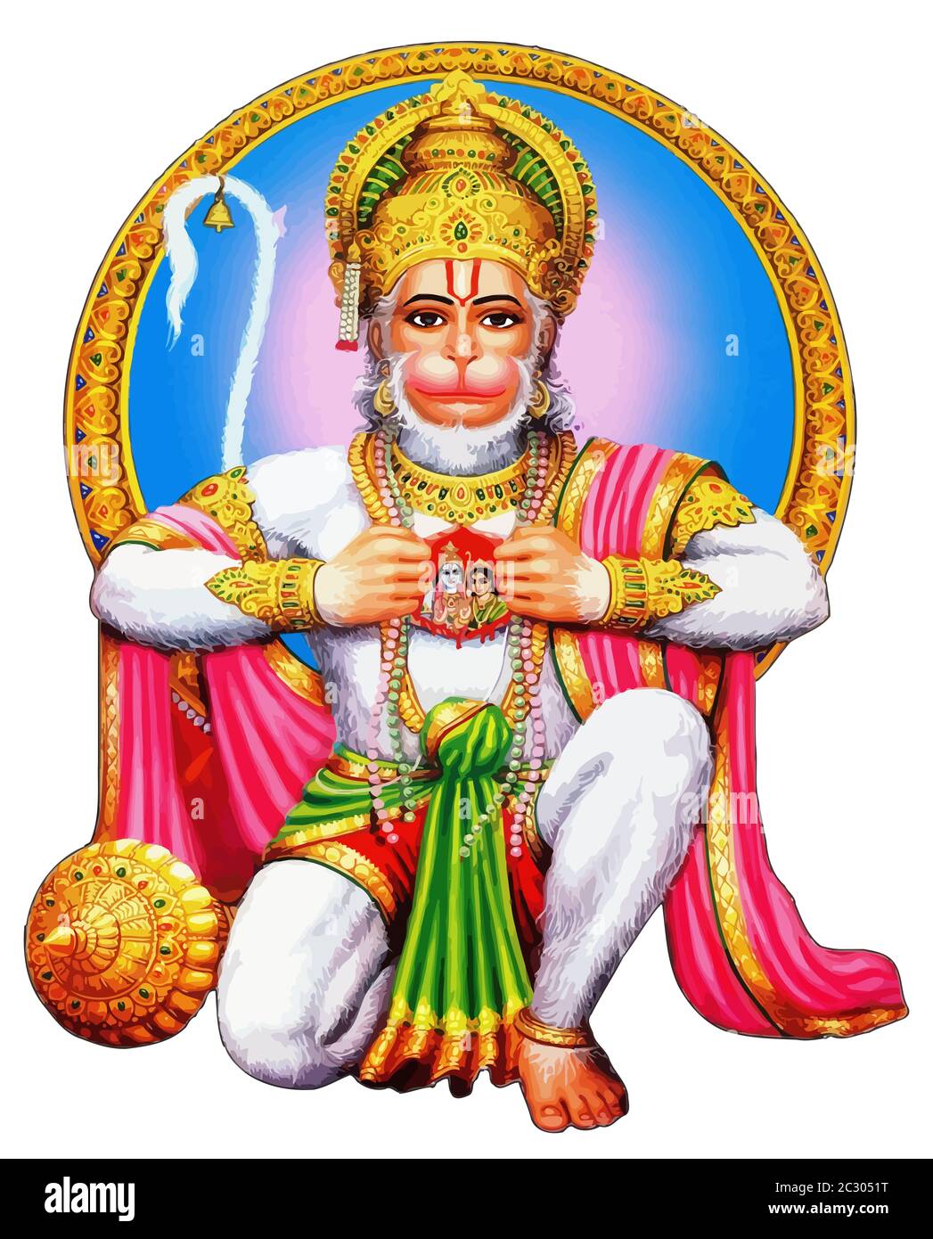 Indianischer gott Affe heilige hanuman jayanti Illustration Stockfoto