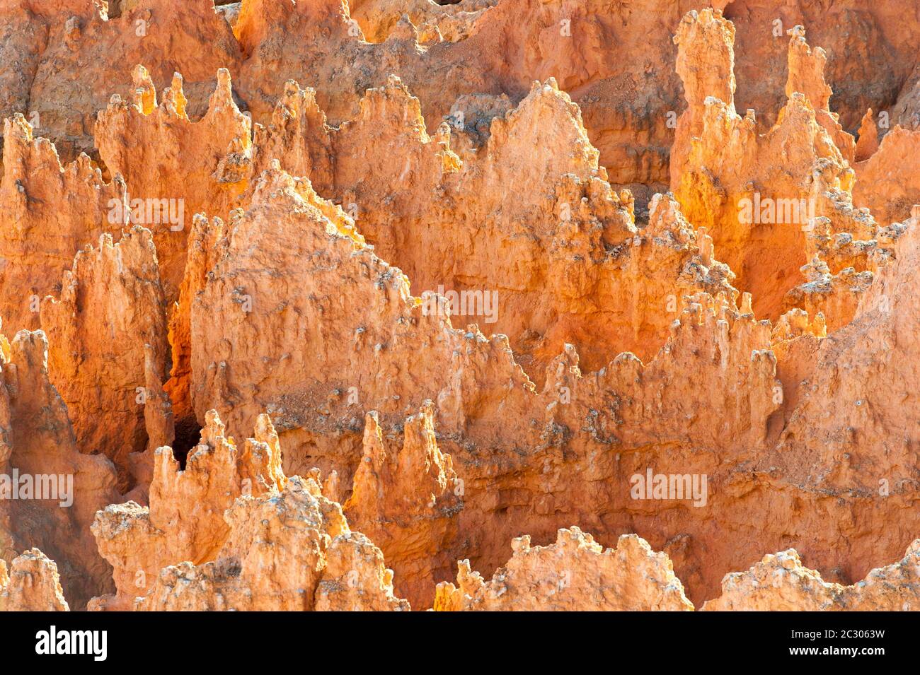 Geologie, Erosionslandschaft, Rand des Paunsaugunt-Plateaus, leuchtend rote Sandsteinpyramiden, Silent City am Sunset Point, Hoodoos, Bryce Canyon Stockfoto