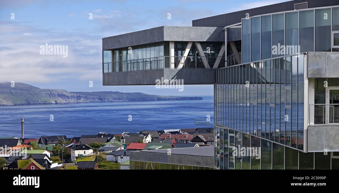 Moderne Architektur des Glasir Tórshavn College, Thórshavn, Färöer, Dänemark, Europa Stockfoto