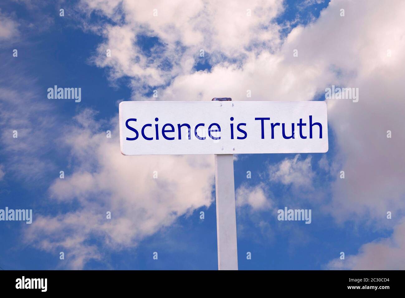 Wissenschaft ist Wahrheitszeichen Stockfoto