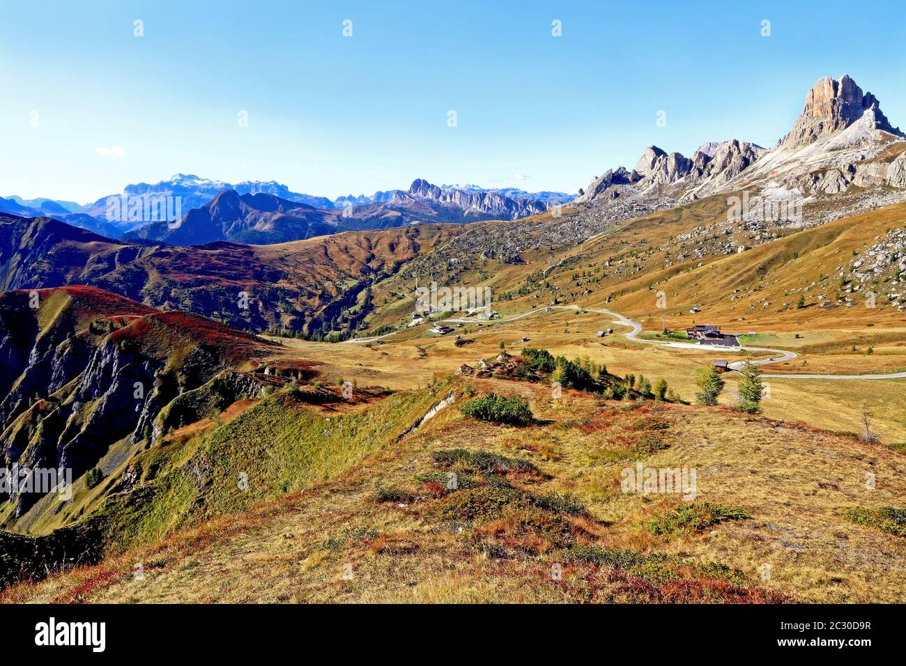 Beautiful mountain landscape at the Passo di Giau in the Dolomites in South Tirol Italy Stockfoto