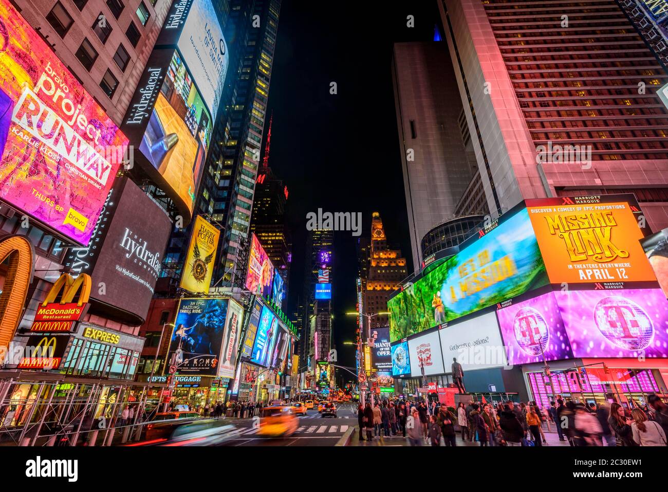 Times Square bei Nacht, Midtown Manhattan, New York City, New York State, USA Stockfoto