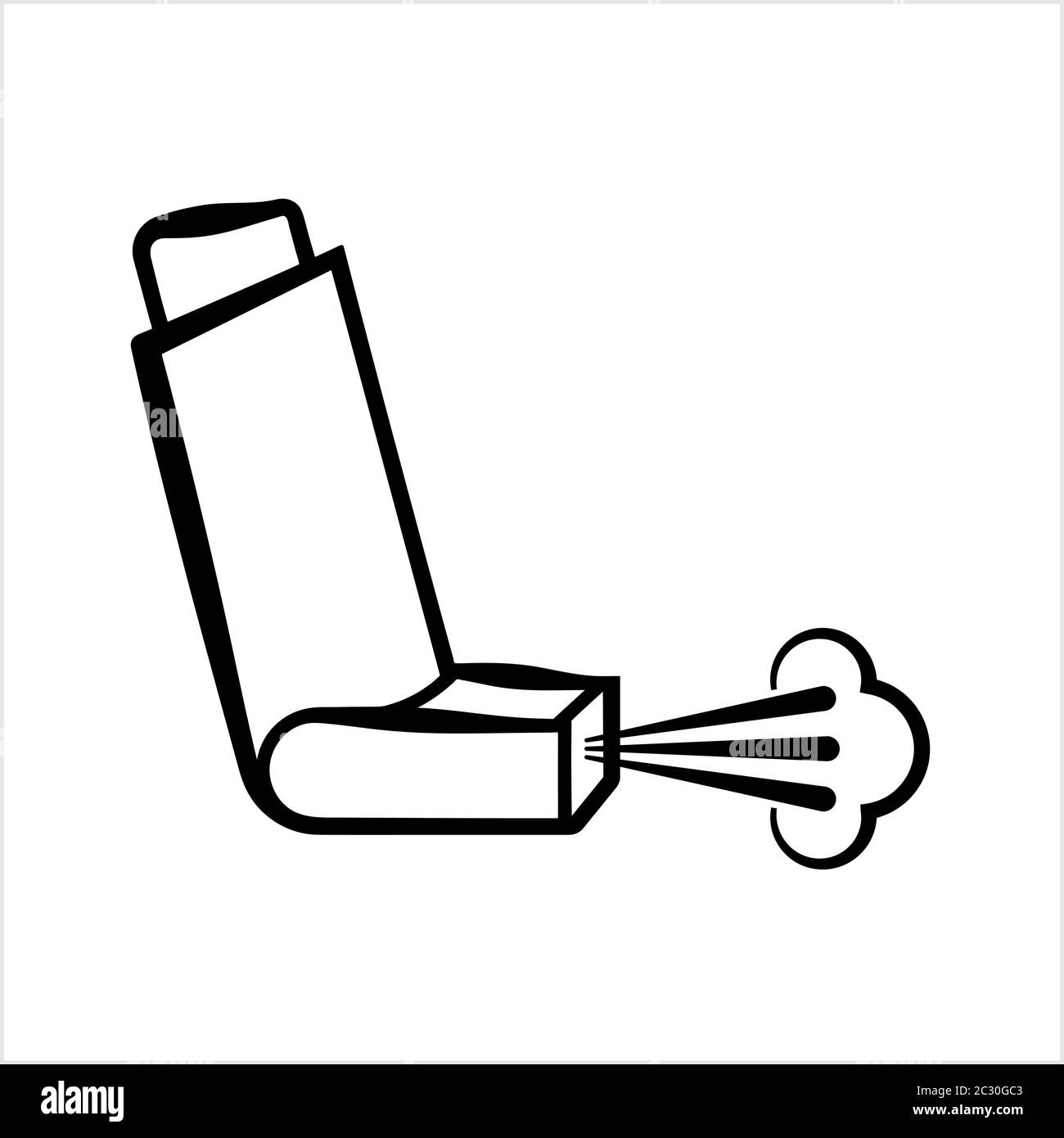 Inhalator-Symbol, Inhalator-Symbol, Atmung Inhalator Vektorgrafik Stock Vektor