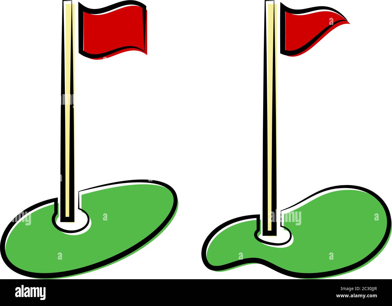 Golf Hole Flag Symbol Vektor Kunst Illustration Stock Vektor