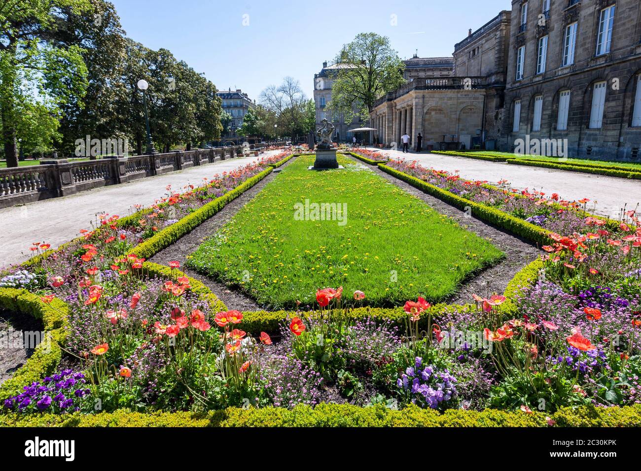 Statue de Carle Vernet, du Jardin öffentlicher Botanischer Garten, Bordeaux, Gironde, Aquitanien, Frankreich Stockfoto