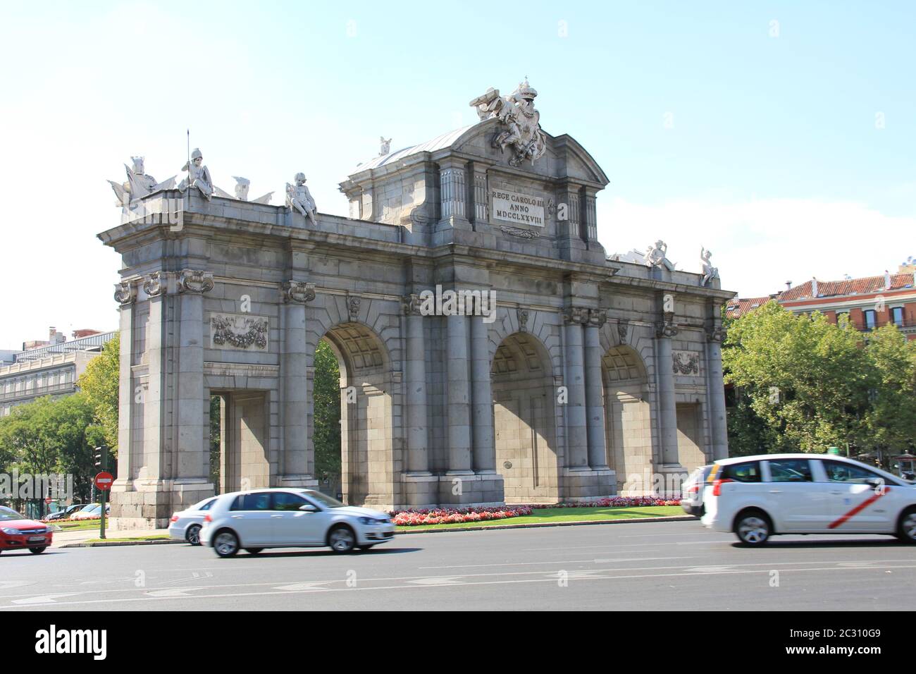 Die Puerta de Alcalá in Madrid, Spanien Stockfoto