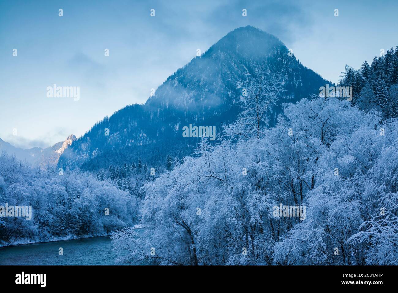 Malerische Winterlandschaft, Nationalpark Gesause, Hieflau, Steiermark, Österreich Stockfoto