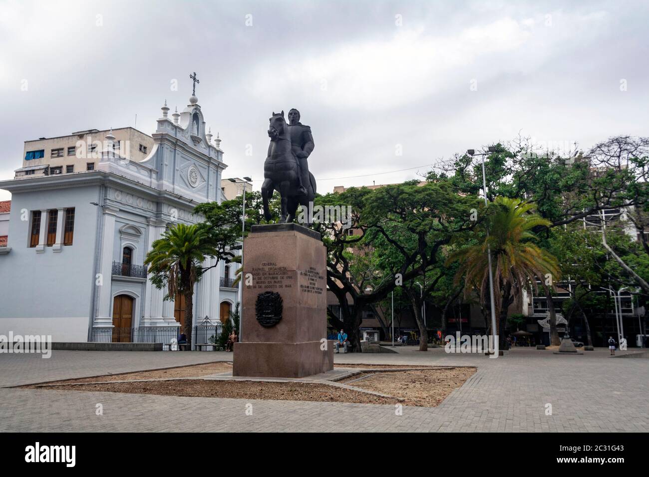 La Candelaria Platz, wo Sie die Kirche unserer Lieben Frau von Candelaria finden können, die im sogenannten historischen Zentrum von Caracas, wo die befindet Stockfoto