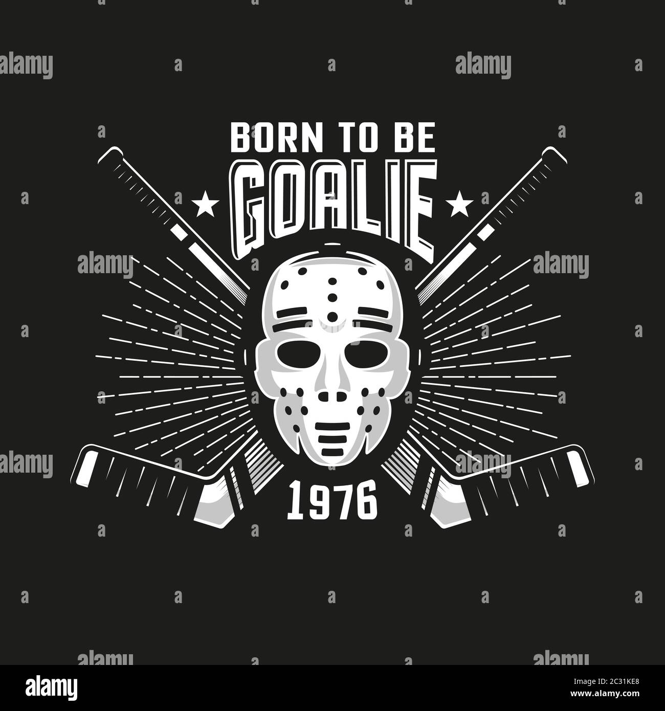 Hockey authentische Retro-Emblem Stock Vektor