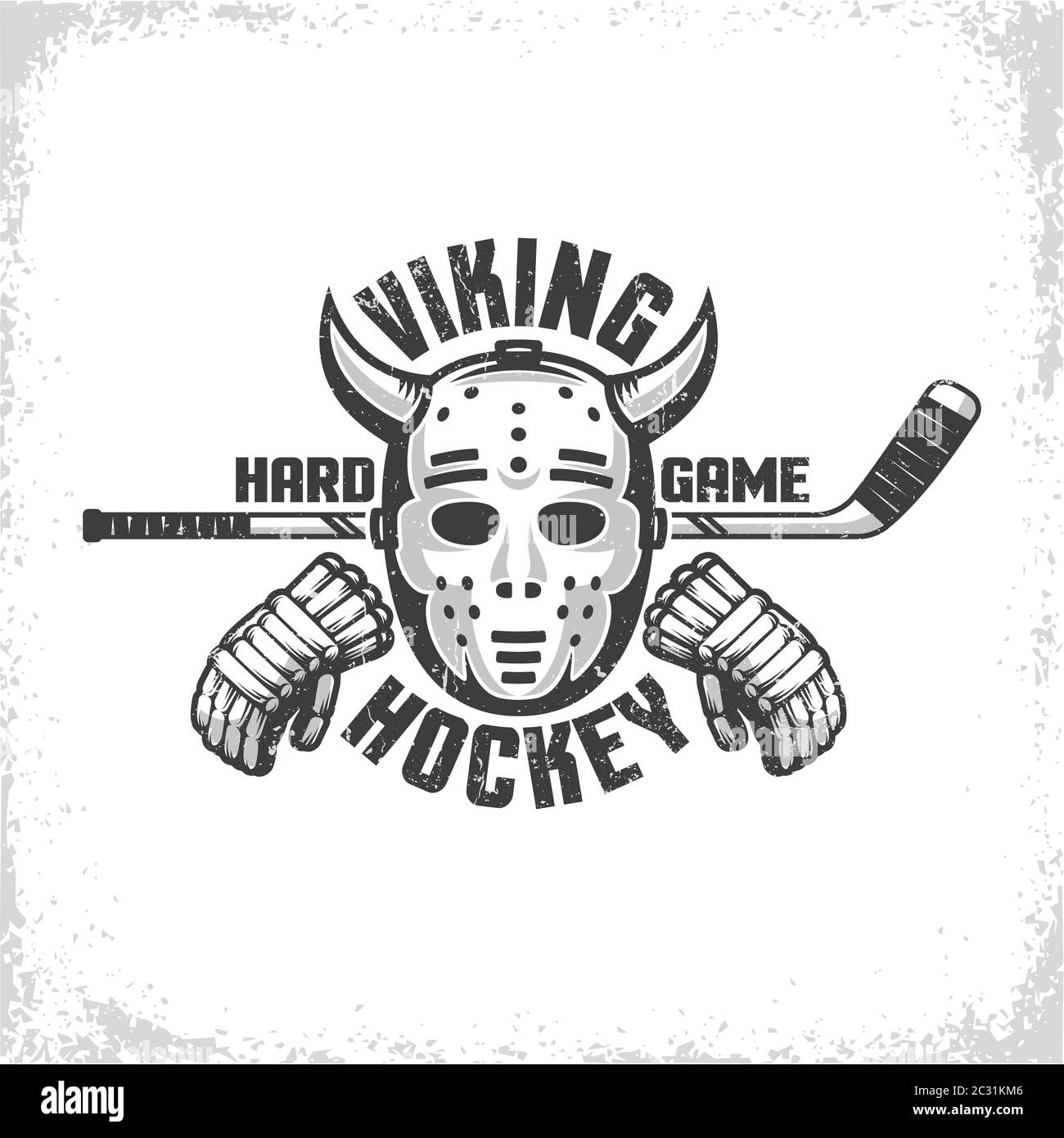 Torwart Maske mit Hörnern Viking Stock Vektor