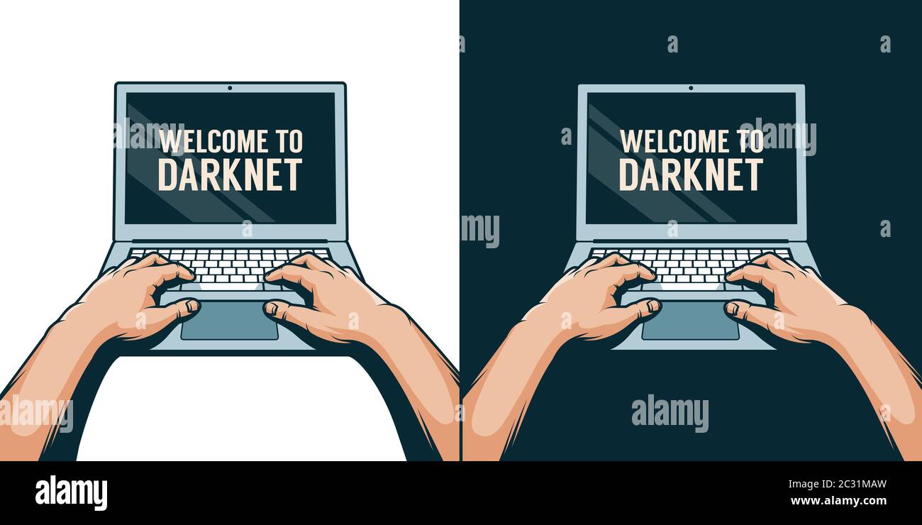 Hands on a Laptop 3d Farbe Illustration Stock Vektor