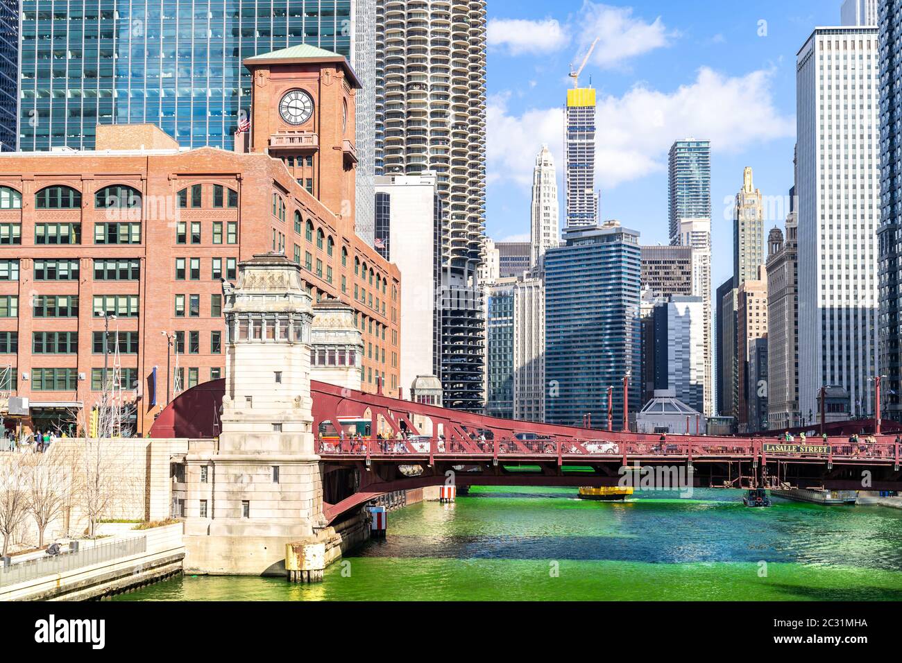 Färben Fluss Chicago St'Partick Tag. Stockfoto