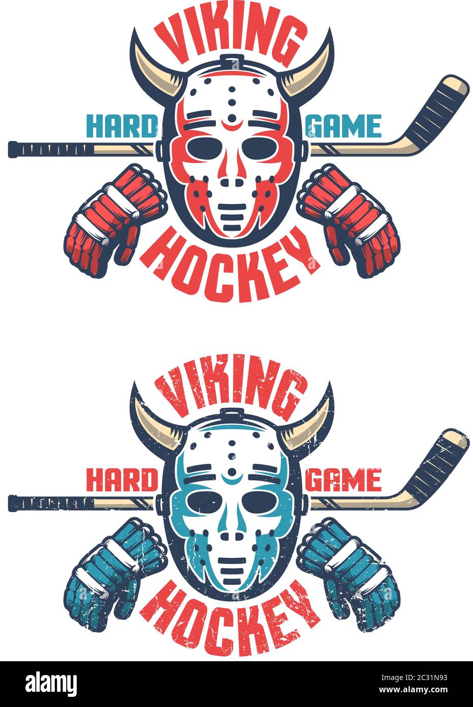 Oldschool Hockey Emblem Stock Vektor