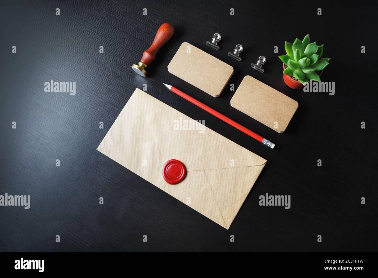 Kraftpapier Briefpapier Vorlage Stockfoto