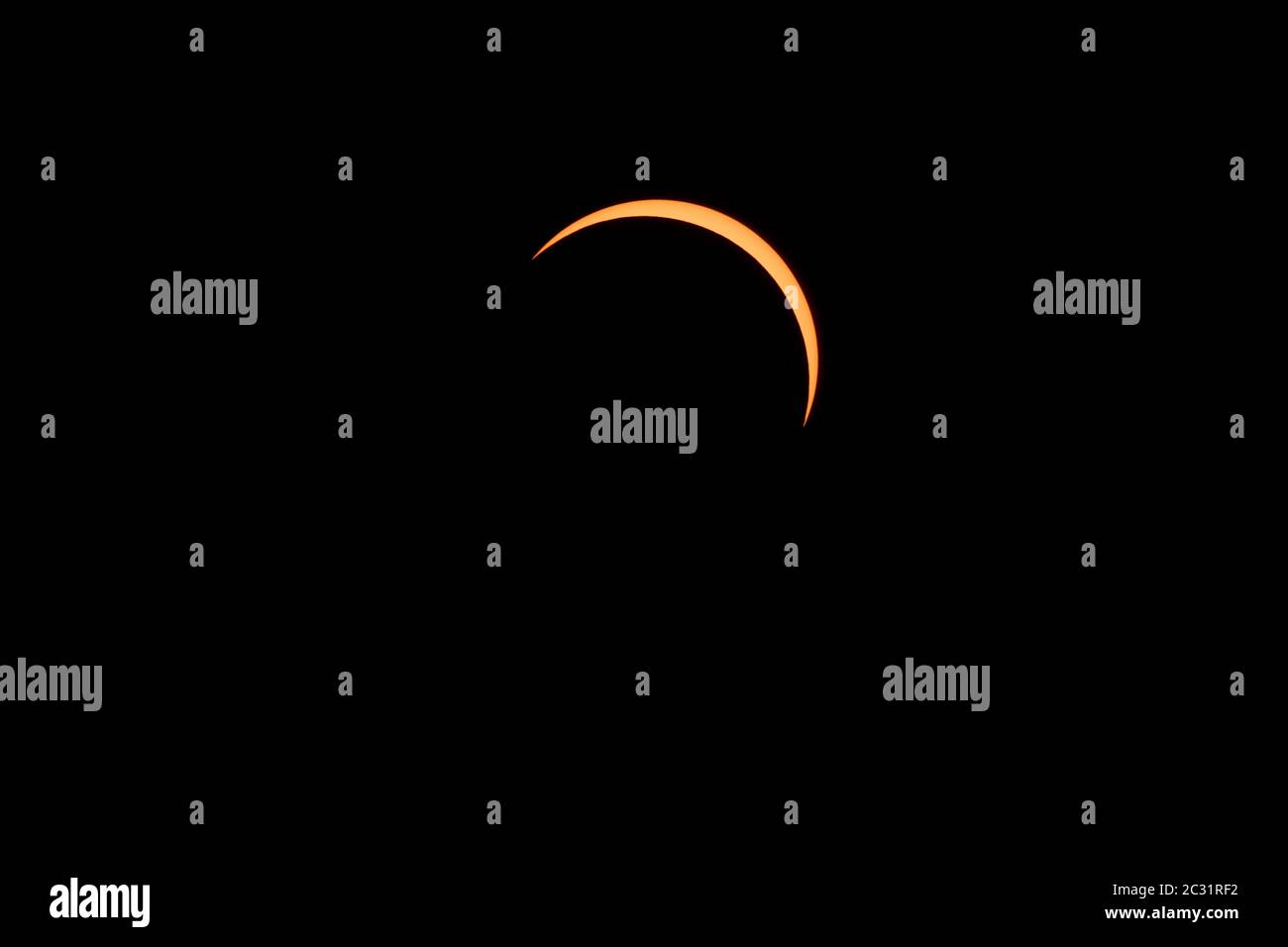 Sonne während der Sonnenfinsternis Stockfoto