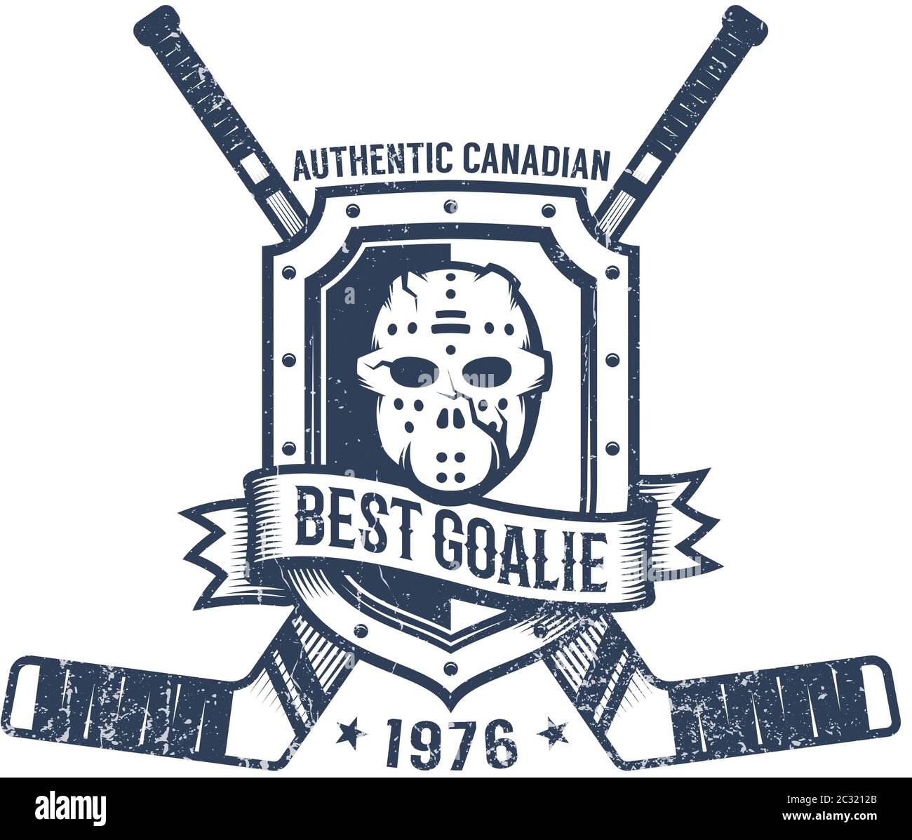 Eishockey-Torwart Retro-Logo Stock Vektor