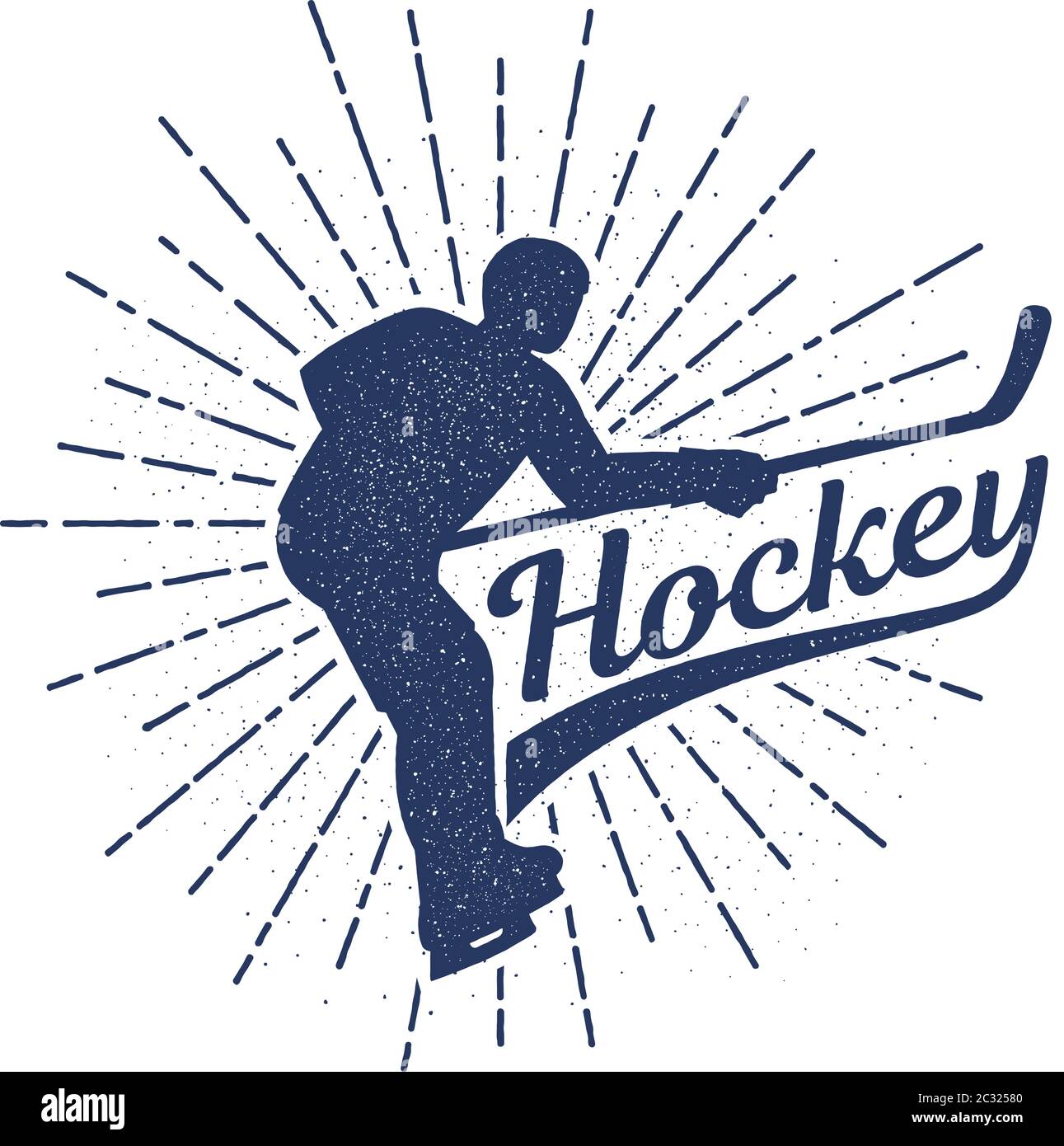 Hockey-Logo im Retro-Vintage-Stil Stock Vektor