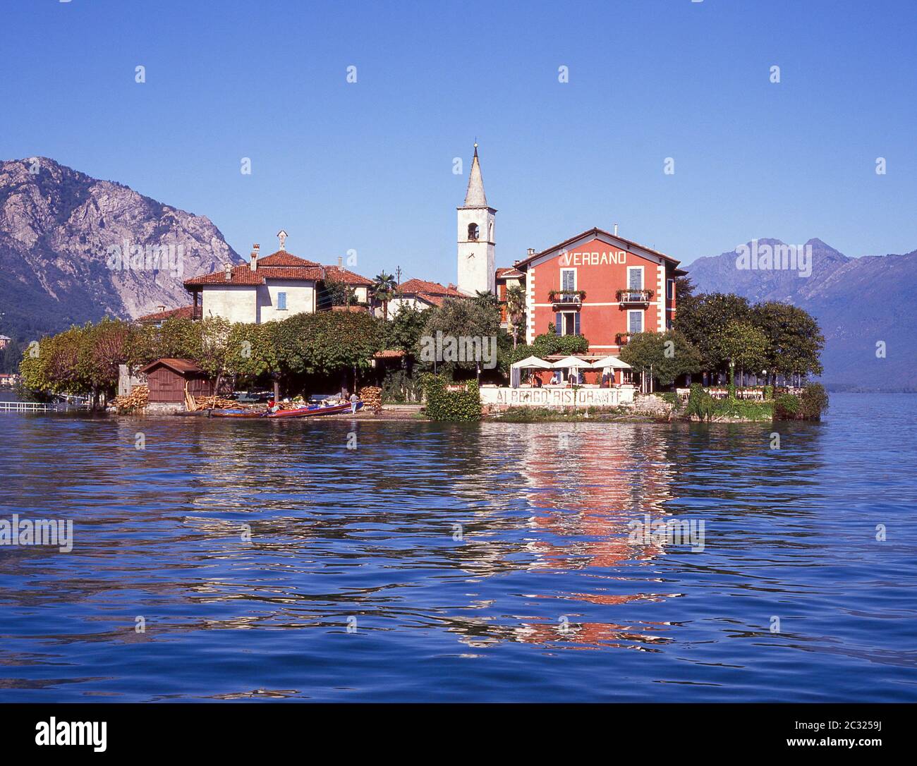Isloa Pescatori (Fischerinsel), Lago Maggiore, Provinz Verbano-Cusio-Ossola, Piemonte (Piemont) Region, Italien Stockfoto