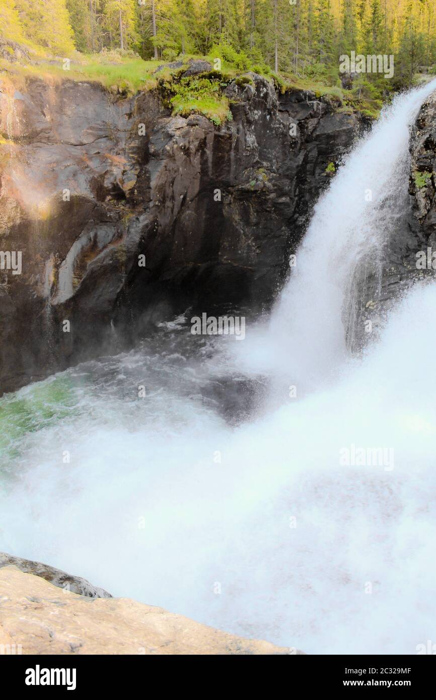 Die schönsten Wasserfall Europas. In Hemsedal, Buskerud, Norwegen Rjukandefossen. Stockfoto