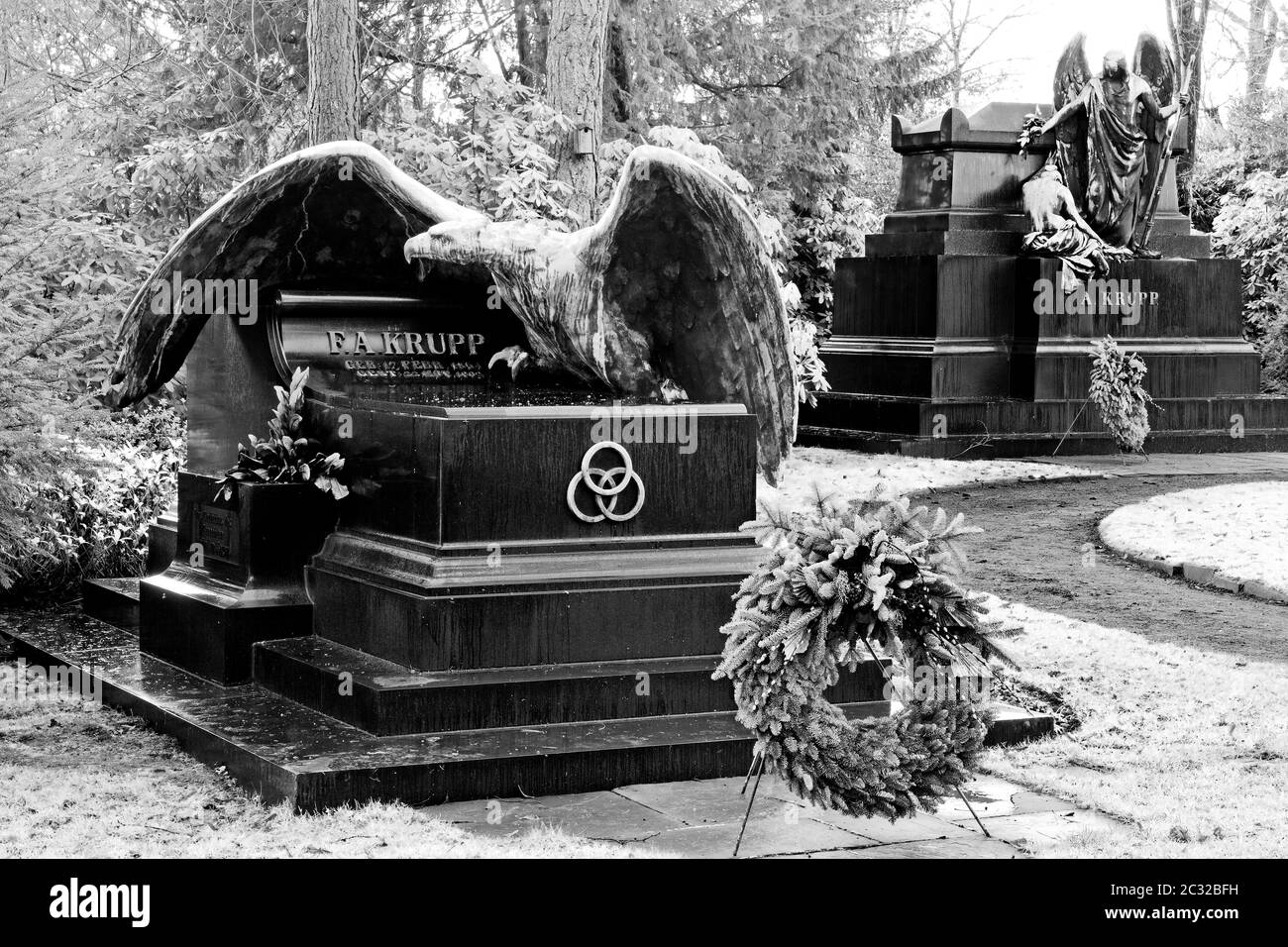 Familienfriedhof der Krupp-Industriefamilie, Essen, Ruhrgebiet, Deutschland, Europa Stockfoto