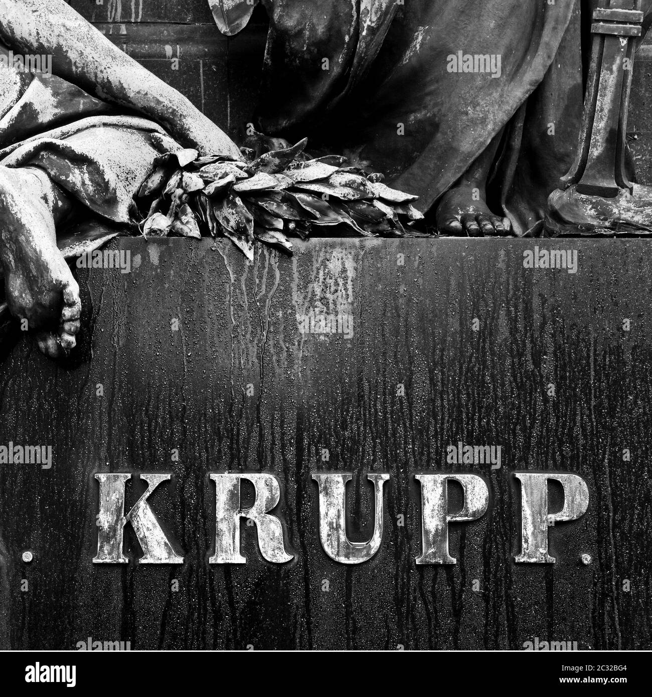 Detail der Grabstätte der Krupp-Industriefamilie, Essen, Ruhrgebiet, Deutschland, Europa Stockfoto