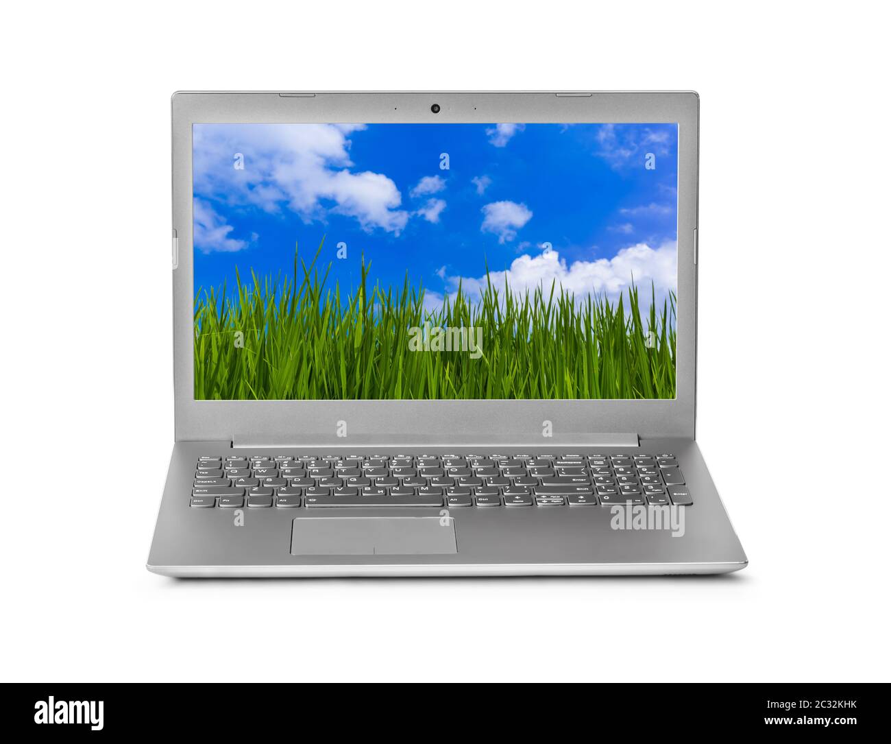 Querformat (mein Foto) auf dem Notebook-Bildschirm Stockfoto