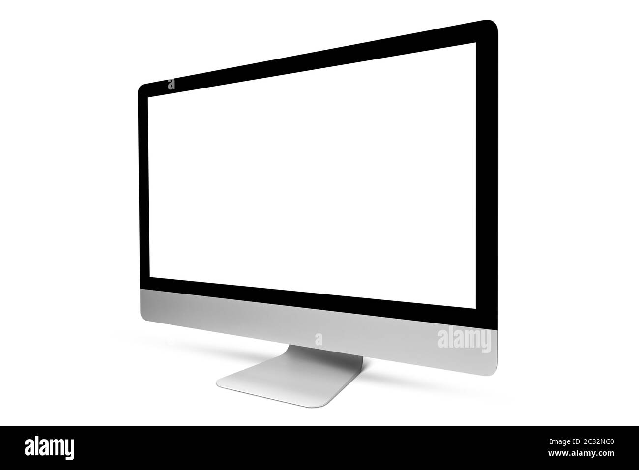 Computer Display mit leeren mockup Bildschirm auf weißem Hintergrund. Stockfoto