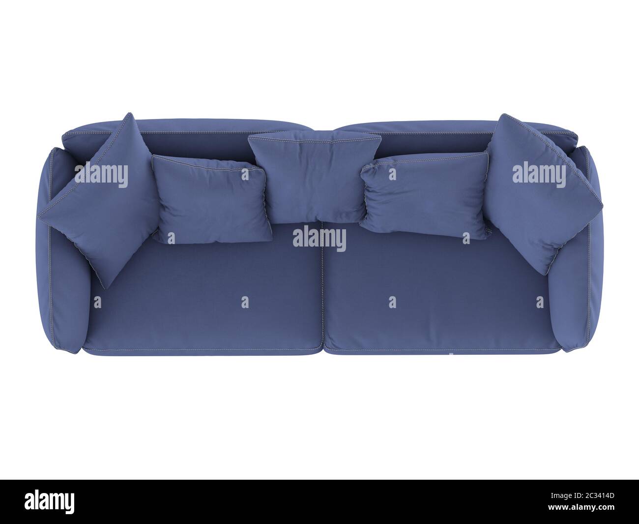 Blaues weiches Sofa mit Kissen Stockfoto