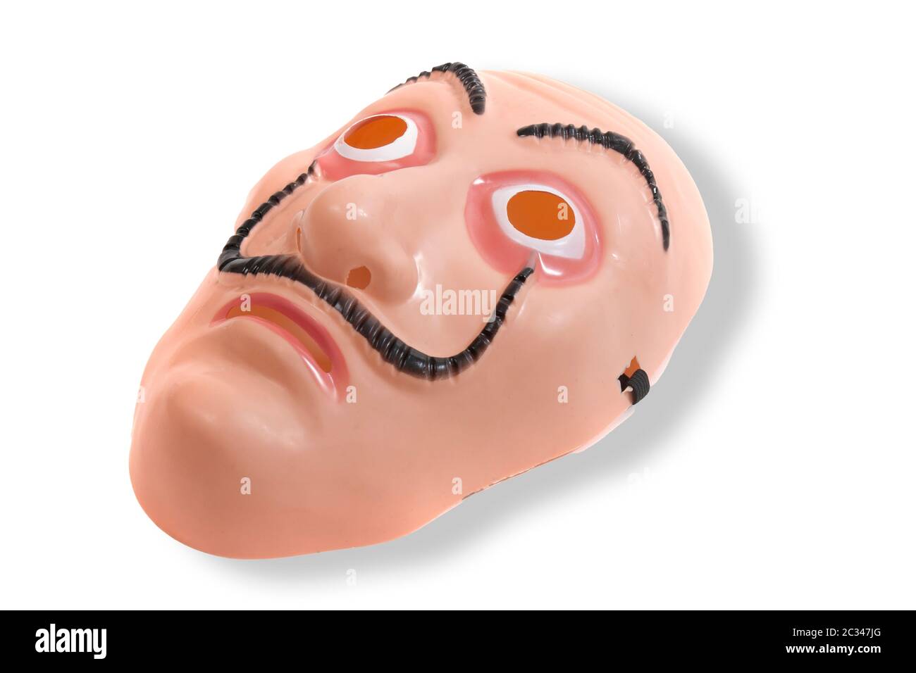 Gesichtsmaske aus Kunststoff isoliert auf weißem Hintergrund. Stockfoto