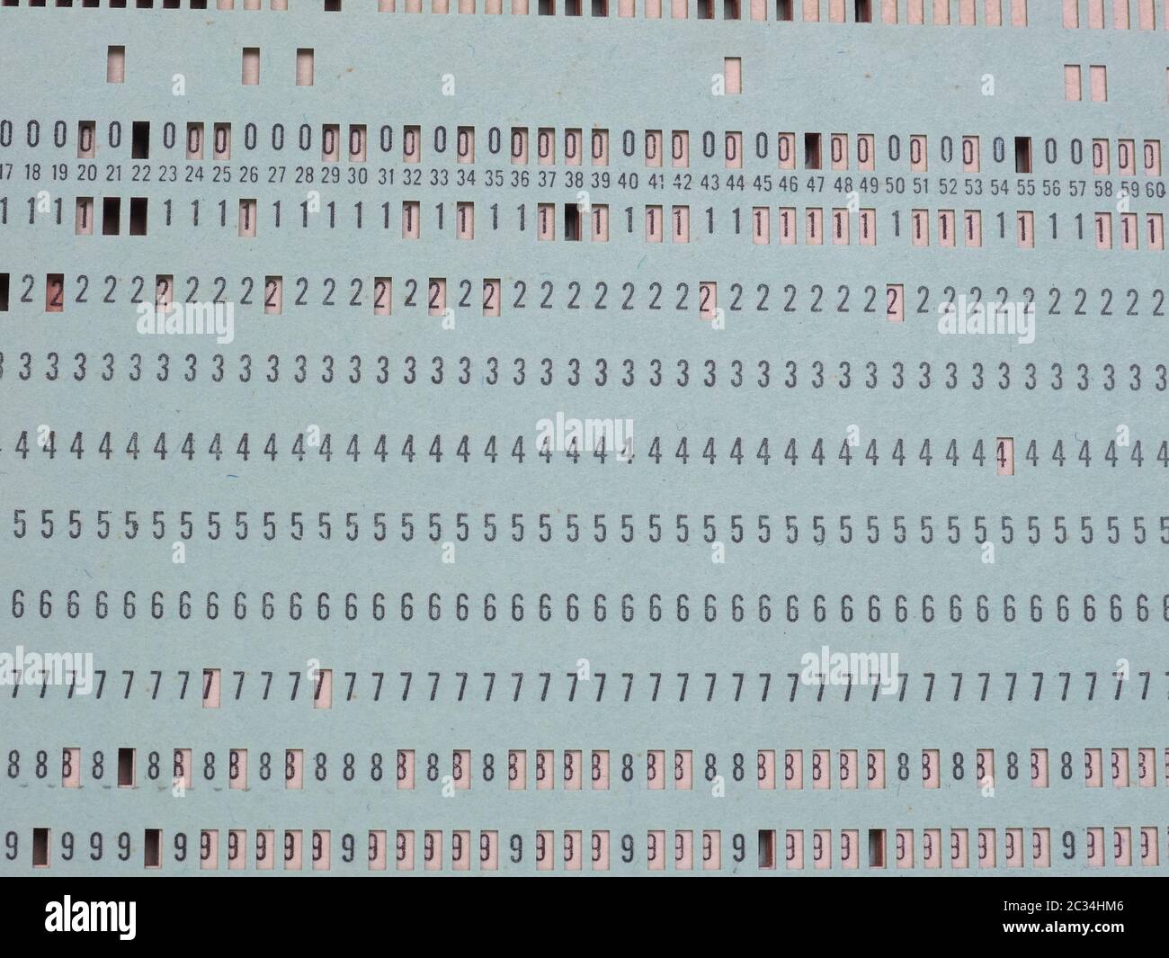 Vintage gestanzte Karte Speichermedium für Computer und Programmierung Stockfoto