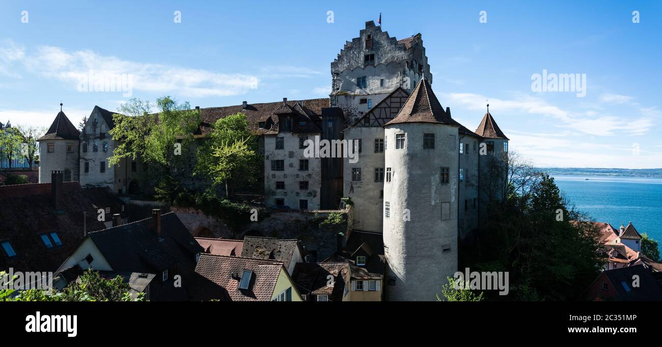 Meersburg, auch bekannt als die Alte Burg in Meersburg am Bodensee ist die älteste bewohnte Burg Deutschlands. Stockfoto