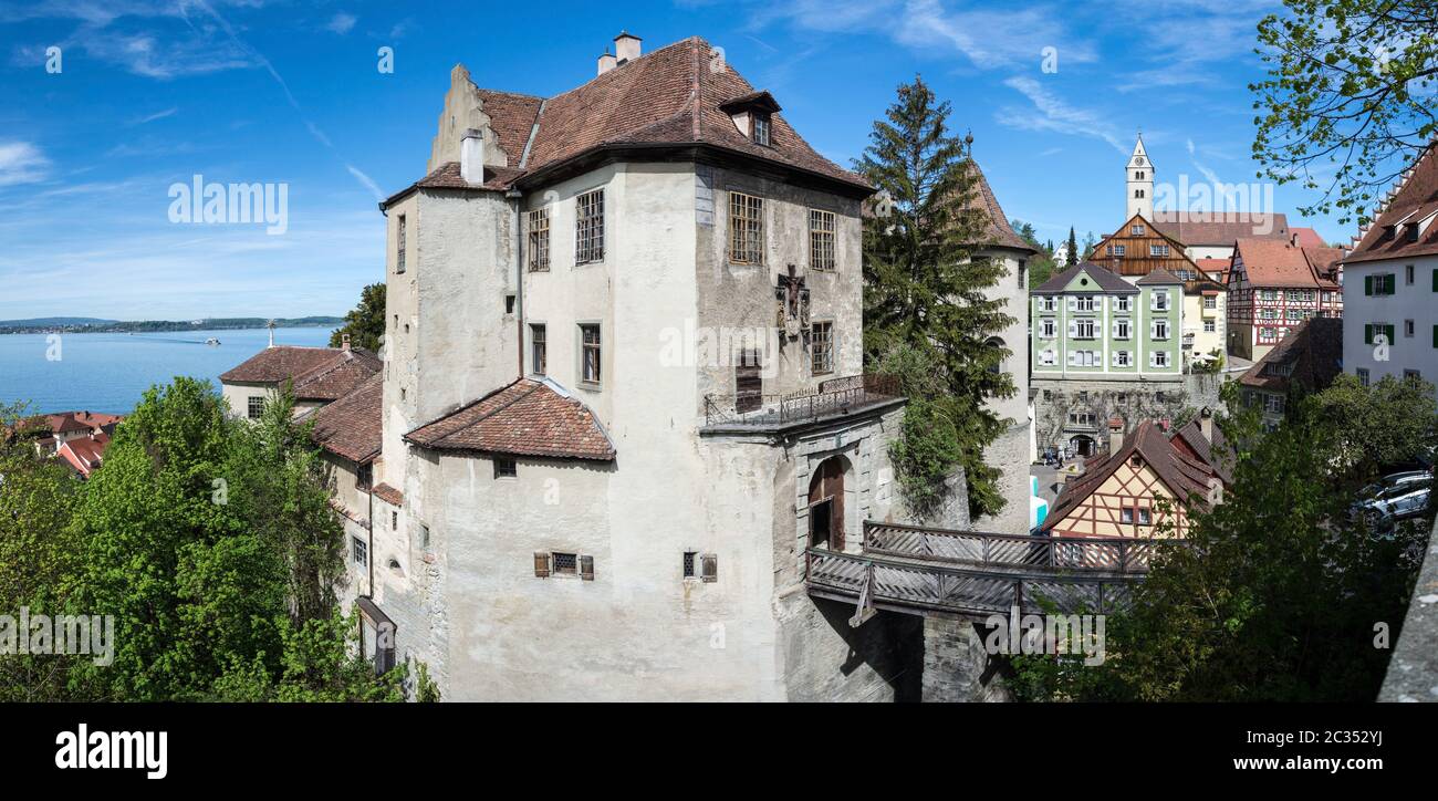 Meersburg, auch bekannt als die Alte Burg in Meersburg am Bodensee ist die älteste bewohnte Burg Deutschlands. Stockfoto