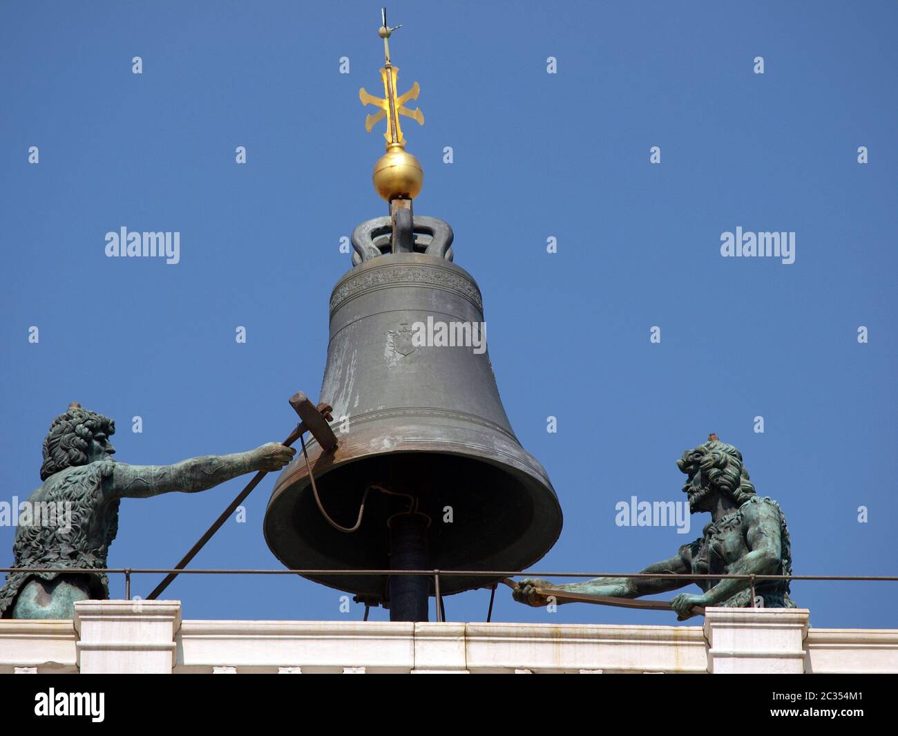 Die Mauren und die Glocke - Venedig, St Mark's Clocktower Stockfoto