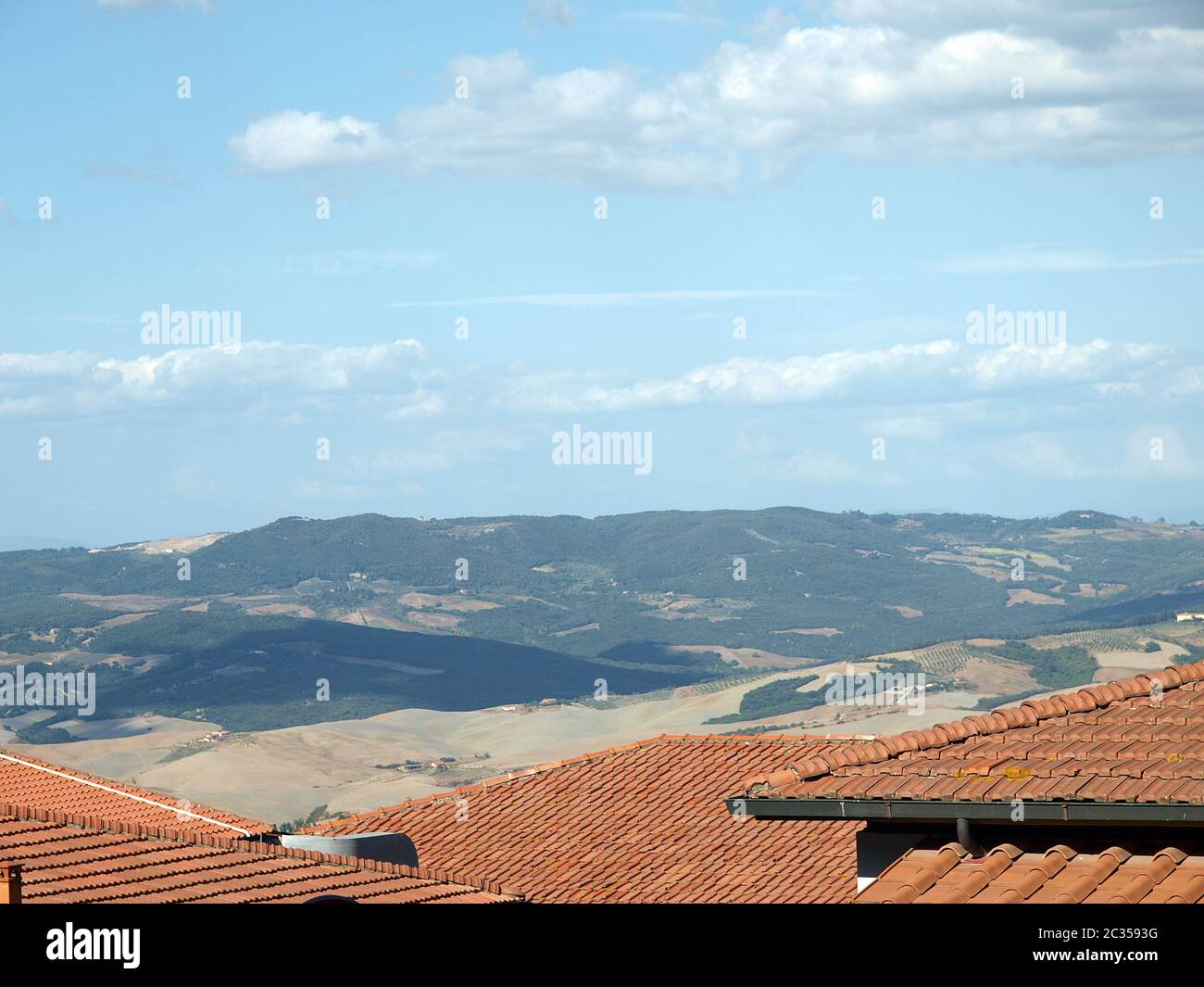 Anzeigen von Volterra nach Umgebung Stockfoto